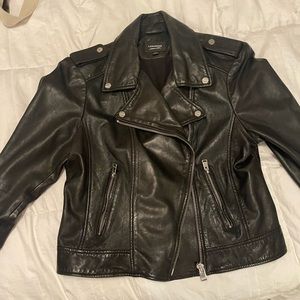 Black leather jacket